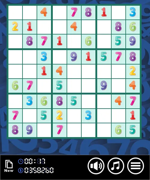 'Sudoku' gameplay screen