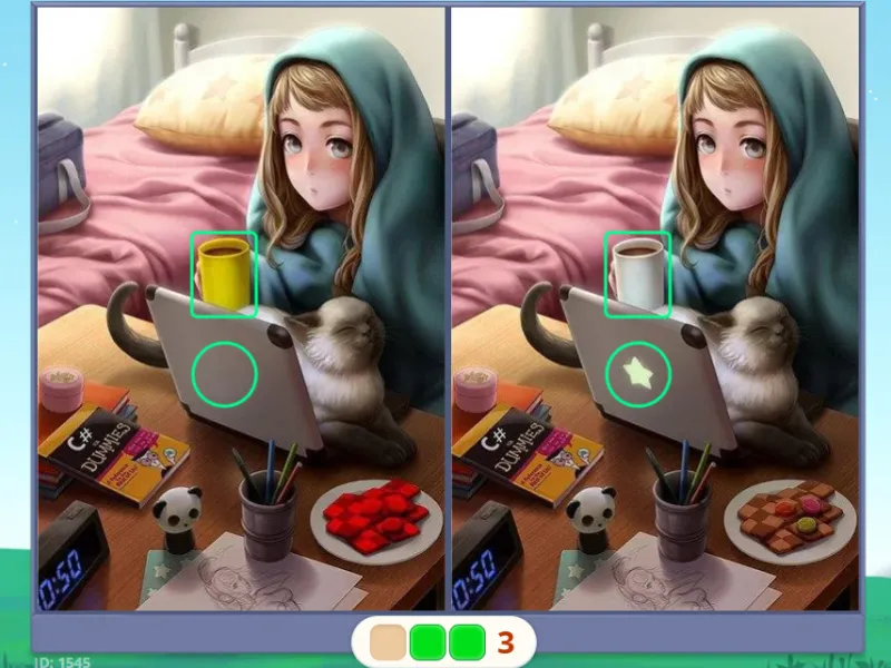 Captura de tela de "Purr tour Find differences"