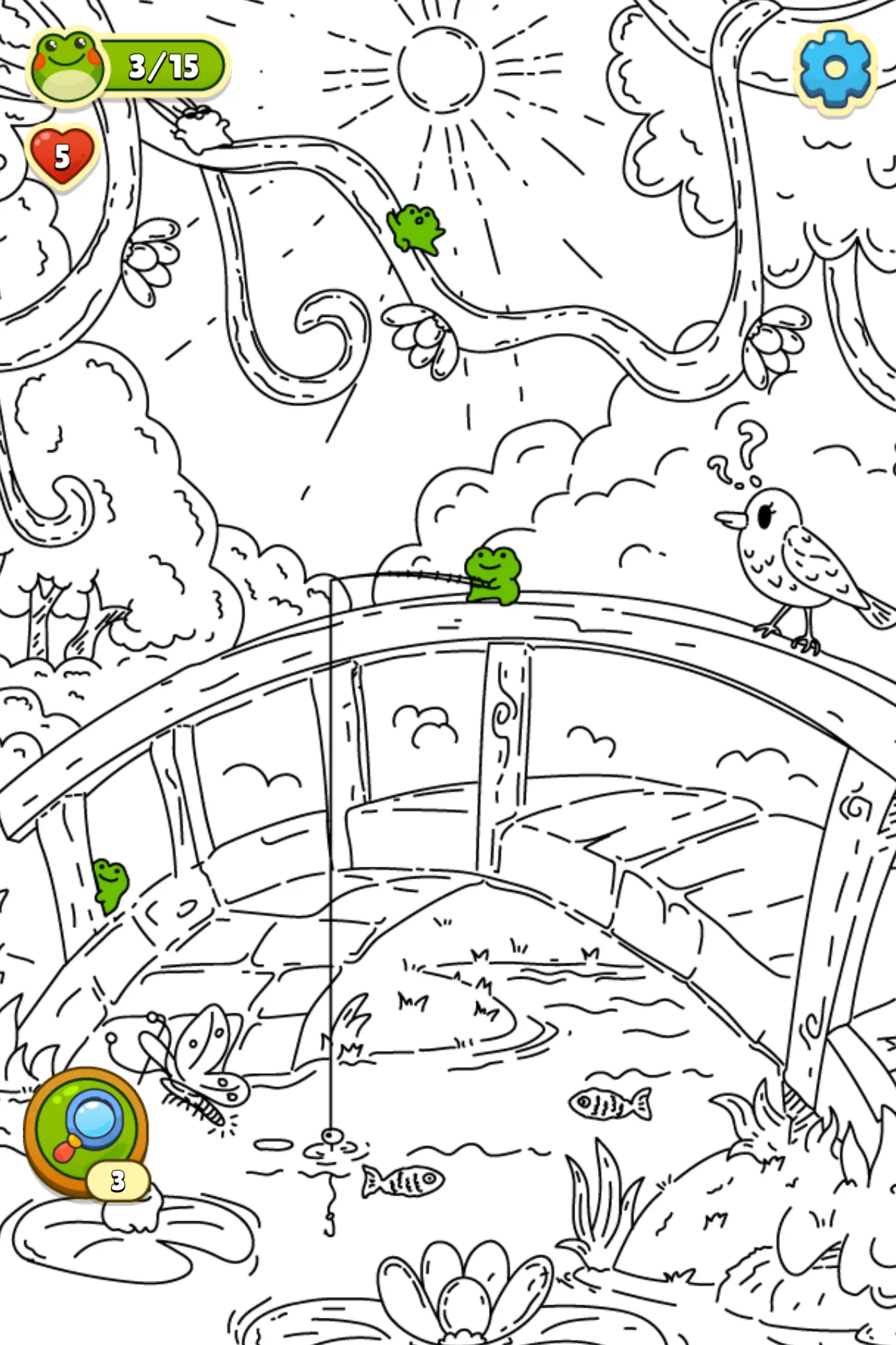 'Find the Frog - Hidden Objects' gameplay screen