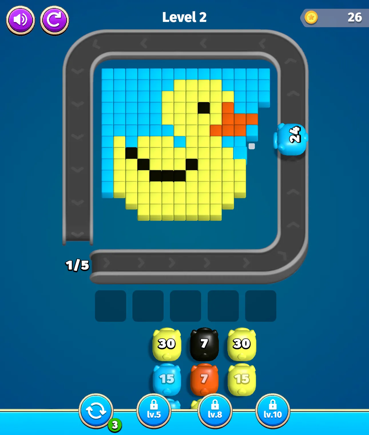 Tangkapan layar "Pixel Flow: Color Blast"