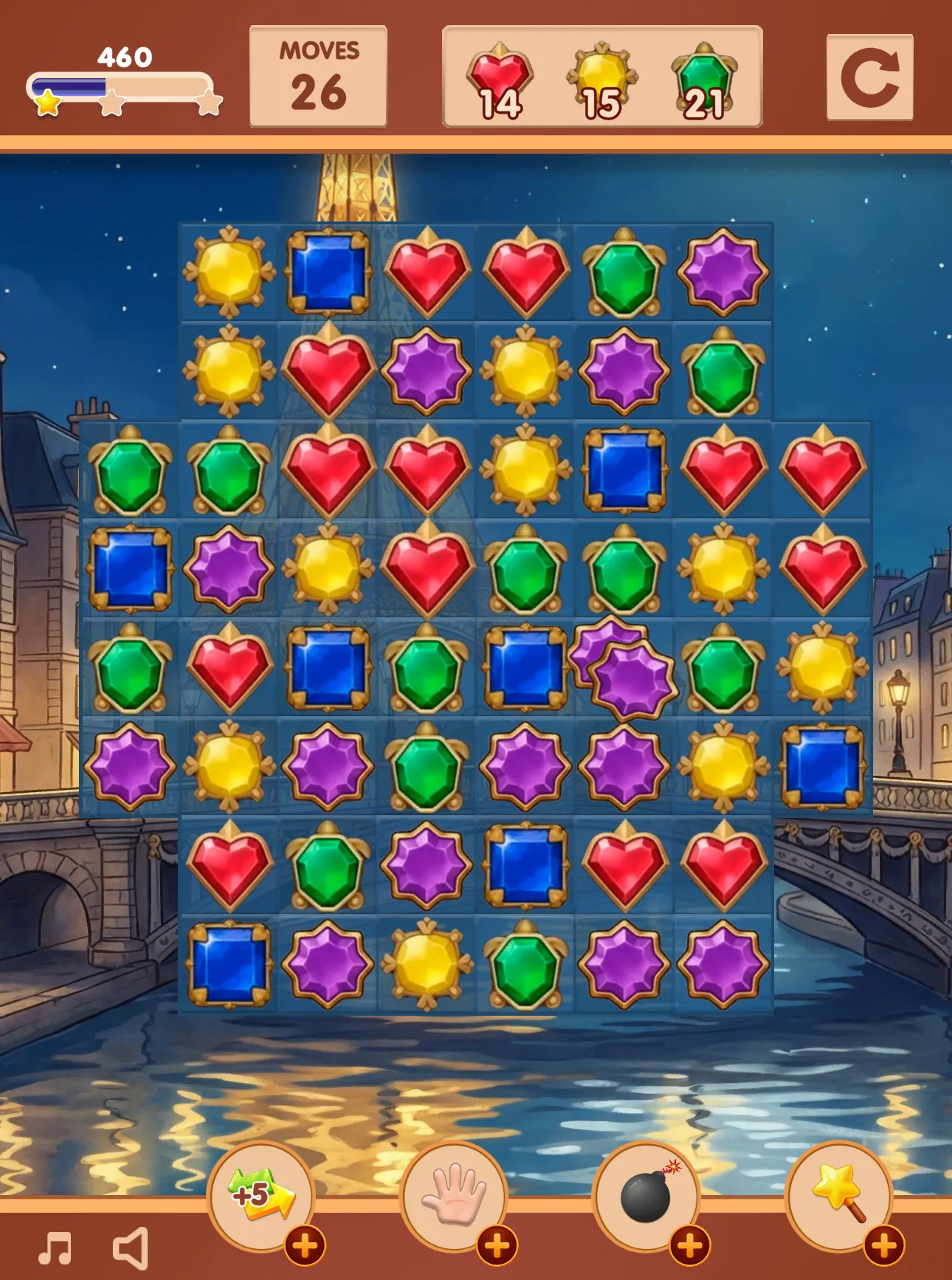 Captura de tela de "Treasures of Paris: The Secret of Gems - Match 3"