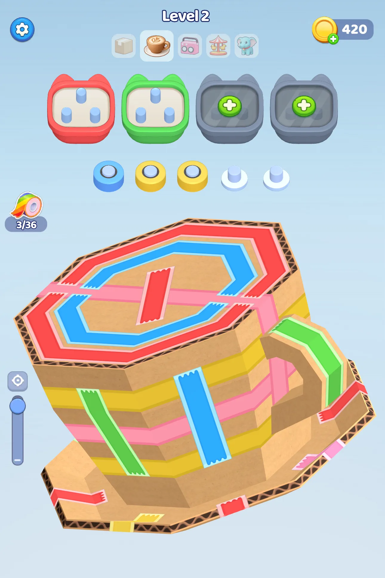 Captura de pantalla de "Tape Sort 3D"