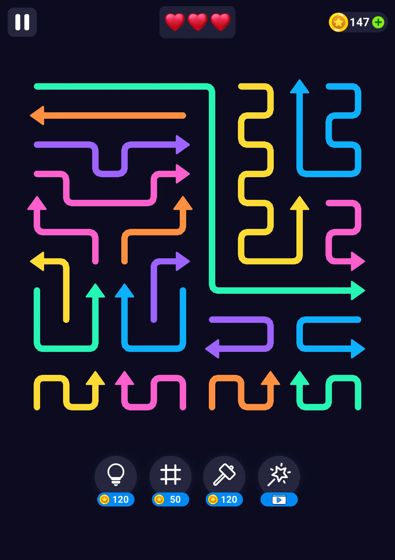 「Tap Arrows: New Levels」のスクリーンショット